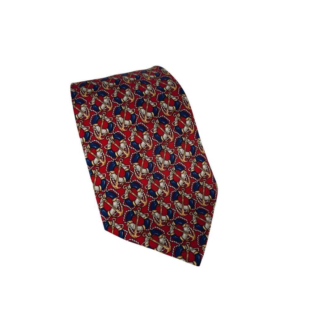Celine Paris Nautical Life Saver Silk Tie